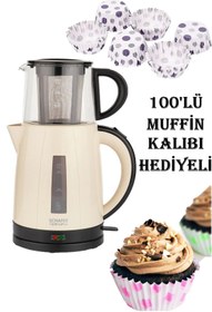Resim Schafer Krem Optimal Plus Elektrikli Çay Makinesi 100lü Muffin Kalıbı Anneler Günü Özel 