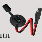 Resim 12AWG SAE Güç Soketli Yan Duvar Port Bağlayıcı, Güneş Panelleri için SAE Hızlı Bağlantı Dahili Bağlayıcı Fiş Kablosu, 8 Vidalarla Birlikte Gelir, Güneş Jeneratörü Pil Şarj Cihazları için Tasarlanmıştır (0.3 Metre) 