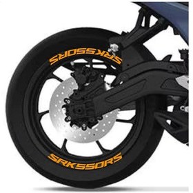 Resim Rks Qj Motor Srk 550 Rs Motosiklet Jant İçi Sticker Etiket Modeli Turuncu 