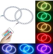 Resim Suofeng Araba Işığı Rgb 12v 13w 2x100mm Mavi Gözler, Ir Kumanda, 16 Renk, 4 Işık Efekti, Parlak Led, Aydınlatma Ve Dekorasyon 