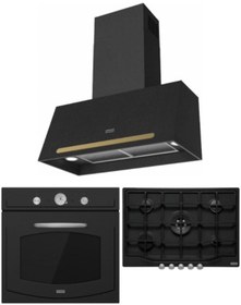 Resim Franke Classic Line Nero Rustik Ankastre Set (fch 755 4g Tc On C Ocak/fco 86 H Fırın/fco 70 On G Dav 
