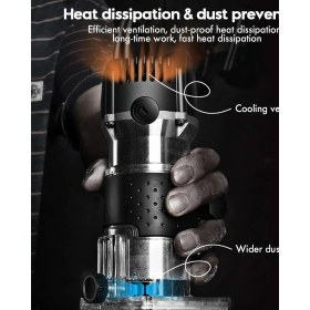Resim Deko Turkey 3000W Devir Ayarlı Bakır Sargı Formika Freze Makinesi 6 mm Pens + 12 Uç Set Özellikli 