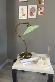 Resim Bamyum Risso Mint Masa Lambası Dekoratif Abajur Çocuk Odası Başucu Lambası Okuma Lambası 