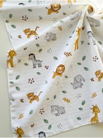 Resim COOLMINIES Çok Amaçlı Müslin Örtü , Müslin Yenidoğan Bebek Battaniyesi, %100 Pamuk, Müslin Bez 80*90 cm 