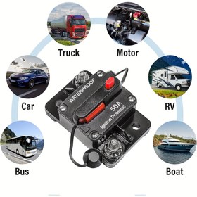 Resim Otomotiv Yat RV Otomatik Yeniden Takılabilir Koruma Anahtarı Sigorta Tutucu Koruyucu 