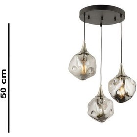 Resim Lampaluce Globo-4 Modern Yemek Masası Sarkıt Avize 3'lü 70cm Krom Krom 