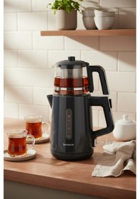Resim Bernardo Venedik Cam Demlikli Çay Makinesi Gri 