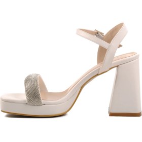 Resim Ayakmod Beyaz Platform Topuk Kadın Topuklu Ayakkabı 336535 Z 