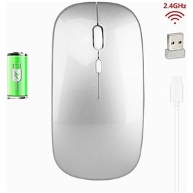 Resim Novahub Jms M80 2.4g Kablosuz Şarj Edilebilir Ultra İnce Optik Mouse - Gümüş M80 