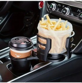 Resim Buffer Araç İçi 360 Derece Dönen 2'li Bardaklıklı Açılarak Ayarlanabilir Bardak Tutucu Aparat A 