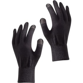 Resim Unisex Rüzgar Geçirmez Soft Parmak Touch Siyah Eldiven Dokunmatik Parmak 