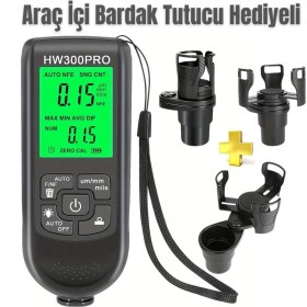Resim Alvo Store Buğz HW-300PRO Oto Boya Kalınlık Ölçer Fe Nfe 2000ΜM + 2 Fonksiyonlu Bardak Tutucu Hediyeli 