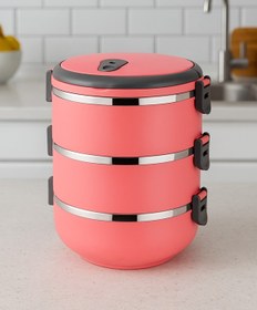 Resim Genel Markalar Freshbox 3 Katlı Sızdırmaz Yemek Termosu Sefer Tası 1,8 Lt Koyu Pembe 