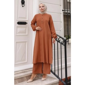 Resim Missvalle Düğmeli Tesettür Takım Taba MSV10358 