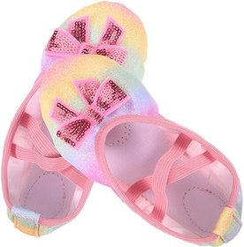 Resim Holibanna 1 Çift Çocuk Dans Ayakkabıları Kız Dans Ayakkabıları Bale Uygulama Ayakkabısı Yürümeye Başlayan Bale Daireler Bale Ayakkabıları Kız Bale Daireler Sentetik Deri Kedi Pençe 