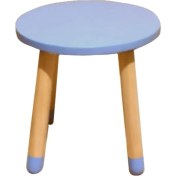 Resim Wood & Joy Doğal Ahşap Renkli Çocuk Tabure (Lila) 