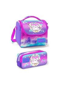Resim Coral High Mor Pembe Dondurma Unicorn Kız Çocuk Beslenme Çantası Seti 