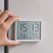 Resim Ultra İnce Manyetik Alarm Saati & Termometre - Gece Işığı, Pille Çalışan, Ev ve Masa Dekoru için Kompakt Tasarım, Şık Modern Görünüm, Dayanıklı Yapı 
