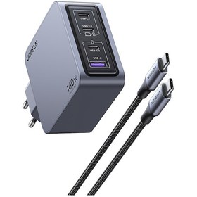 Resim Ugreen Nexode Pro 160w Gan Hızlı Şarj Cihazı 100w Kablolu Usb-c Qc Pd 3xusb-c, 1xusb-a, Uzay Grisi, 25877 