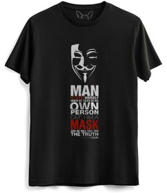 Resim Alfa Tshirt V For Vendetta Dijital Baskılı Çocuk Siyah Tshirt 