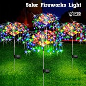 Resim 420LED Güneş Bahçe Işıkları Güneş Havai Fişek Işıkları, 8 Modlu Aydınlatma Güneş Işıklar Dış Mekan Su Geçirmez Akıllı Işık Akıllı Sensör Anahtarı ile Bahçe Veranda Yürüyüş Yolu Parti Düğün Dekoratif 360/200/60LED 