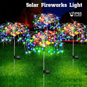 Resim 420LED Güneş Bahçe Işıkları Güneş Havai Fişek Işıkları, 8 Modlu Aydınlatma Güneş Işıklar Dış Mekan Su Geçirmez Akıllı Işık Akıllı Sensör Anahtarı ile Bahçe Veranda Yürüyüş Yolu Parti Düğün Dekoratif 360/200/60LED 