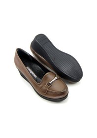 Resim Erkan Saçmacı Maika Kahverengi Hakiki Deri Dolgu Topuklu Günlük Ayakkabı 