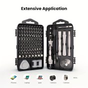 Resim 115-in-1 Hassas Tornavida Seti, Tamir Aracı Kiti, Kaymaz Taşınabilir Aracı Seti, Ergonomik Sap, Telefonlar, Dizüstü Bilgisayarlar, Saatler, Elektronik, Krom Vanadyum Çelik, Gümüş Gri, Şok Geçirmez, Altıgen, Pentagon, Çapraz Başlıklar Dahil, >20 Bit 