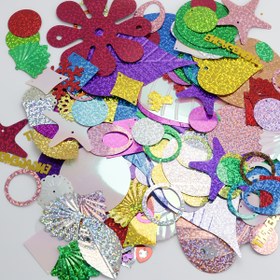 Resim 30g Karışık Renk Stili Delikli PVC Payetler, DIY El Sanatları, Sahne Kostümleri, Takı Yapımı için Uygun, Yuvarlak Lazer Kesim Flaş 