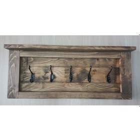 Resim Kuzela Ahşap Dekoratif Duvar Askılık Meşe 