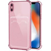 Resim Apple Iphone X Card Slot Shock Kılıf Pembe Microsonic