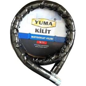 Resim Asa Store Yuma YM-752 Motorsiklet Kilidi Anahtarlı Körüklü Siyah ( Boy : 120CM-ÇAP : 22MM ) 