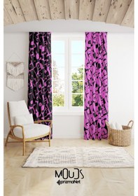 Resim Rich Girl Desenli Fon Perde Genç Odası Oturma Odası Süet Baskılı Ekstrafor Büzgü 2 Kanat Prd-2004 Çok Renkli 