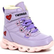 Resim Trendyshose Tw-009065 Bebe Kız Çocuk Termal Kürklü Işıklı Garantili Bot Lıla Lila 