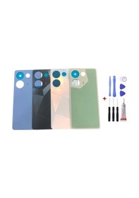 Resim Tecno Camon 20 Uyumlu Arka Cam Kapak Pil Kapağı Mavi Tamir Seti + B7000 Yapıştırıcı 