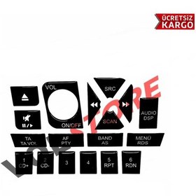 Resim Fiat Palio Teyp Tuş Takımı Parlak Siyah Pianoblack 2006 Sonrası 