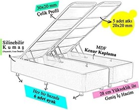 Resim Niron Yatak Latte 140x190 cm Çift Kişilik Baza Başlık Seti - Sert , Kumaş Baza ve Başlık Takımı 