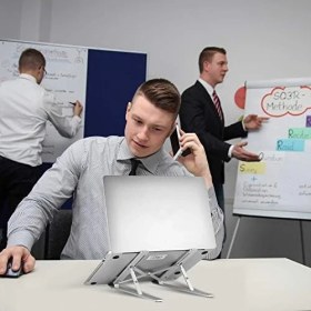 Resim Storemax N29-3-GÜMÜŞ Katlanır Aluminyum Laptop Bilgisayar Standı 