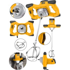 Resim Graizer Alman B-01 3000 W 6 Kademe Devir Ayarlı Elektirikli Alçı Boya ve Harç Karıştırıcı Mikser Sarı 