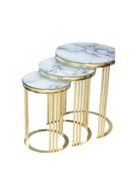 Resim Brc C 3lü ZİGON Düz Beyaz Mermer TEMPER cam Metal transmisyon GOLD Renk Kaplama El Yapımı 