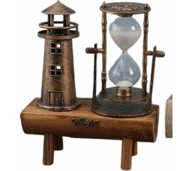 Resim Dekoratif Kum Saati Deniz Feneri Retro Masa Hediyeli Eşya - Lisinya 