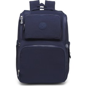 Resim Smart Bags Büyük Boy Su Geçirmez Çok Cepli Anne ve Bebek Bakım Sırt Çantası Lacivert 