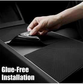 Resim Hightower Tesla Model 3 Highland & Model Y Juniper Konsol Kılıfı - Kaymaz Siyah 