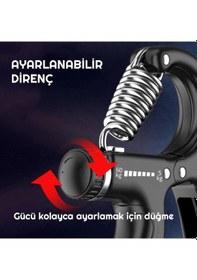Resim Sertlik Ayarlanabilir 5-60kg Direnç Sayaçlı El Egzersiz Yayı Kırmızı 001 