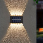 Resim 2 adet Güneş Enerjili Yükselme ve İniş Duvar Işıkları, Dış Mekan 8/10 LED Adım Işığı, Dış Mekan Bahçe Çim Pati Avlu Çitler Sürüş Yolu Dekorasyonu için Güneş Çit Işıkları 