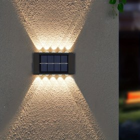 Resim 2 adet Güneş Enerjili Yükselme ve İniş Duvar Işıkları, Dış Mekan 8/10 LED Adım Işığı, Dış Mekan Bahçe Çim Pati Avlu Çitler Sürüş Yolu Dekorasyonu için Güneş Çit Işıkları 