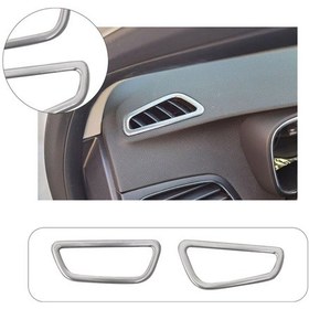 Resim Renault Megane Uyumlu 2016-2020 Krom Havalandırma Çerçevesi Üst Konsol 2 Parça Paslanmaz Çelik 