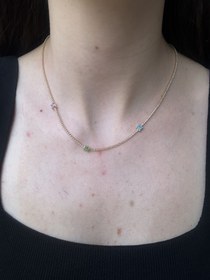 Resim Renkli Baget Detaylı Su Yolu Kolye 