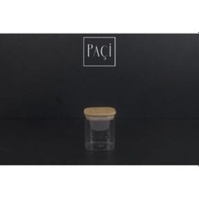 Resim Şener Şnr 400901 Bambu Kapak Kare Kavanoz 450 Ml 