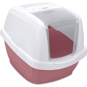 Resim İmac Maddy Junior Üstü Açılır Kapalı Kedi Tuvaleti Beyaz/Pembe 57x43x41 Cm 